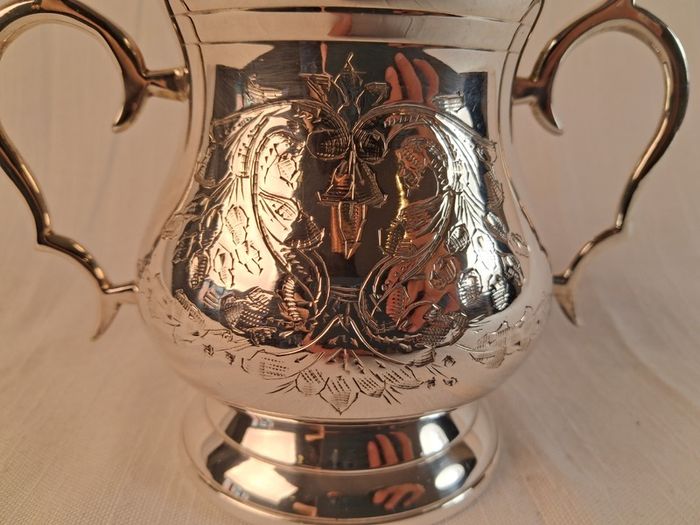 Vintage Silver-Plated Sugar Bowl / Decorative Flower Vessel