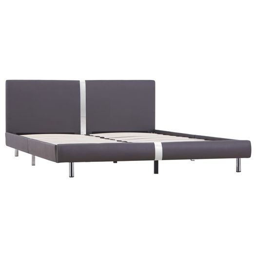 Bed Frame Grey Faux Leather 150x200 cm