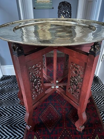 Large Antique Chinese Red Lacquer & Gilt Coffee Table