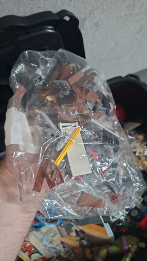 Large box of lego , accessories and weapons
