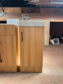 Clearance Deal Oak Cloakroom Vanity Unit Sink
