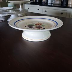 Vintage hand painted cake stand