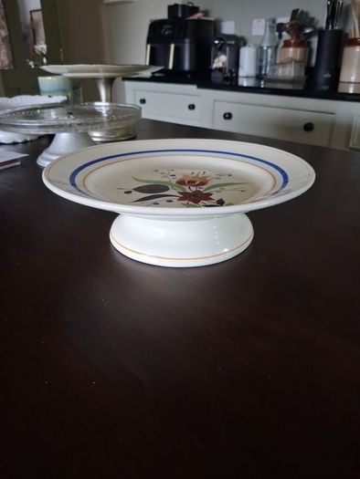 Vintage hand painted cake stand