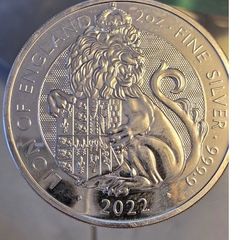 Silver 2 oz Tudor Beasts Lion