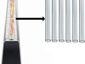 BU-KO Glass Tube Replacement for Pyramid Gas Patio Heater Pack of 6