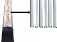 main image for ad BU-KO Glass Tube Replacement for Pyramid Gas Patio Heater Pack of 6