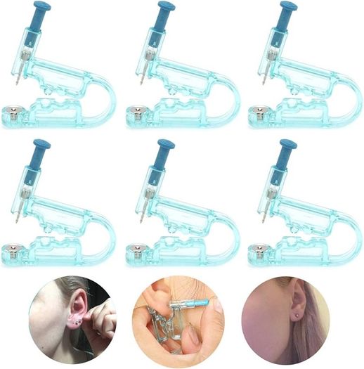 NEW SALE | 6pcs disposable Safety Ear Piercing Gun Unit Tool with Asepsis Pierce Kit Blue for Piercing kit Piercing Supplies with Ear Stud
