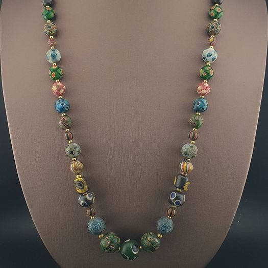 Ancient Gabri Thousand Eyes Glass Beads Necklace 26inches