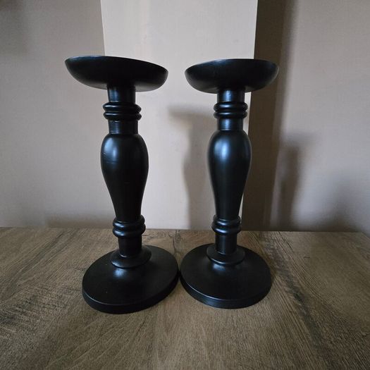 Set of two large candle holders 28cm H