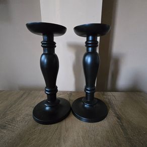 Set of two large candle holders 28cm H