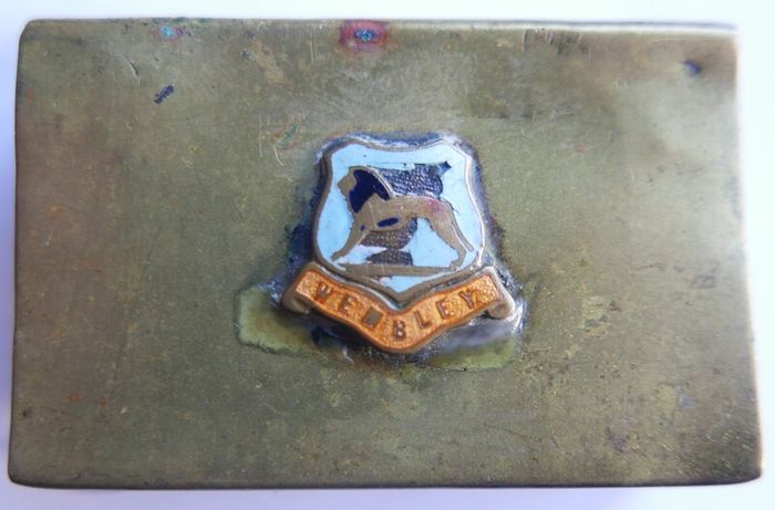 Vintage British Empire Exhibition Wembley - Brass Match Box Holder
