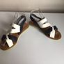 Lotus Ladies Strappy White and Navy Flat Sandals size 5 Image 2