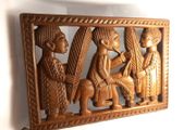 African  relief figurines /statues/ carving wood relief 3 villagers and a donkey ornaments decor masks home wooden hand carved tribal great gift presents hard wood timber beautiful decorative piece