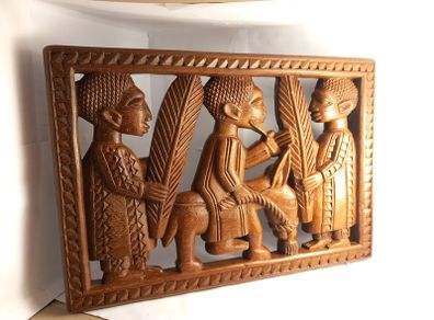 African  relief figurines /statues/ carving wood relief 3 villagers and a donkey ornaments decor masks home wooden hand carved tribal great gift presents hard wood timber beautiful decorative piece