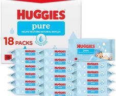 Huggies Pure Fragrance Free,Pack of 18