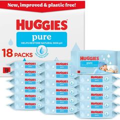 Huggies Pure Fragrance Free,Pack of 18