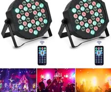 2PCS Stage Lights 36LED 72W Disco Light RGB DMX512 with Remote Control, Par Light 7 Modes Stage Lighting Effect DJ Lights for Party Bar Club Wedding Halloween Christmas