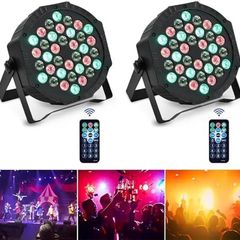 2PCS Stage Lights 36LED 72W Disco Light RGB DMX512 with Remote Control, Par Light 7 Modes Stage Lighting Effect DJ Lights for Party Bar Club Wedding Halloween Christmas