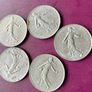 Vintage 1960-90s French Franc Coin Lot Mixed Denominations (10 1, and 1/2 Francs) Image 6