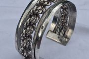 1950's Egyptian Sterling Silver Cuff Braclet(52 grams)