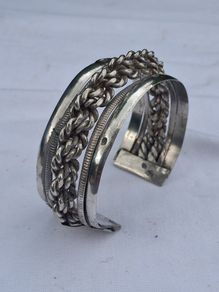 1950's Egyptian Sterling Silver Cuff Braclet(52 grams)