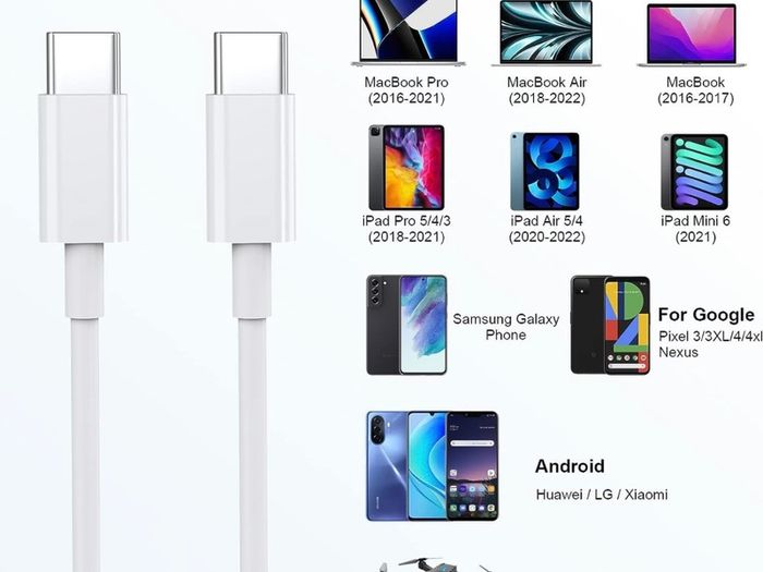 USB C to USB C Cable, 6FT USB C Charger Cable 100W Fast Charging Type C Cable for MacBook Pro 2020, iPad Pro 2020, iPad Air 4,Galaxy S22 S21 Ultra S20 and More Type-C Devices/Laptops
