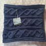 Aran Woollen Mills 'diamond stitch' snood. Brand new with labels. 100% super soft wool. Navy. Image 3