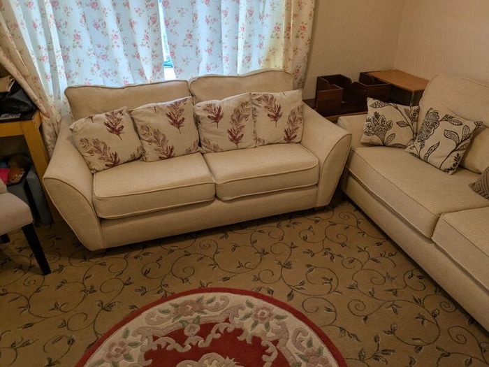 2 seaters & 3 seater beige sofas for sale