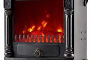 Electric Fireplace Stove Heater with Log Wood Burner Effect - with Fire Flame Effect 1750-1950 watts