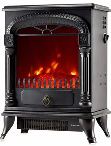 Electric Fireplace Stove Heater with Log Wood Burner Effect - with Fire Flame Effect 1750-1950 watts