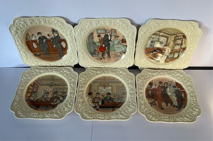 Guinness crown ducal square plate set of 6, complete