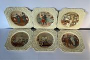 Guinness crown ducal square plate set of 6, complete