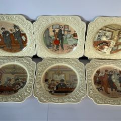 Guinness crown ducal square plate set of 6, complete