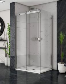 New/Ex Display (please read) Corner Enclosure Set Image i10 Sliding Shower Door 1000 LH + 900 Side Panel RH