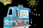 BNIB Cardboard Colour-in Ice-cream Van