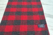 Abercrombie and Fitch Red / Charcoal Check scarf - 34 cm by 200 cm ( inc fringe)