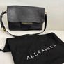 New All Saints Pebbled Black Real leather handbag Image 8