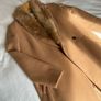 Stunning Monsoon London camel tan wool coat with faux fur collar Size 12 Image 3