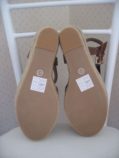 Platform Wedge Sandals 41 New Animal Print