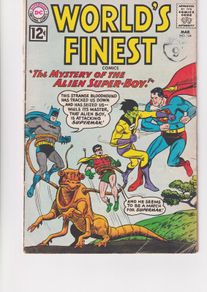 POW only 10 euro Worlds Finest #124 (1962) The Mystery Of The Alien Super-boy Dc Silver Age Comic