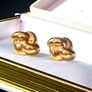 Vintage Hallmarked 9ct Gold 'Knot' Earrings Image 3