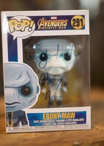 Marvel comics Ebony Maw Avengers Infinity War 291 Signed Funko POP Autographed by Tom Vaughan Lawlor