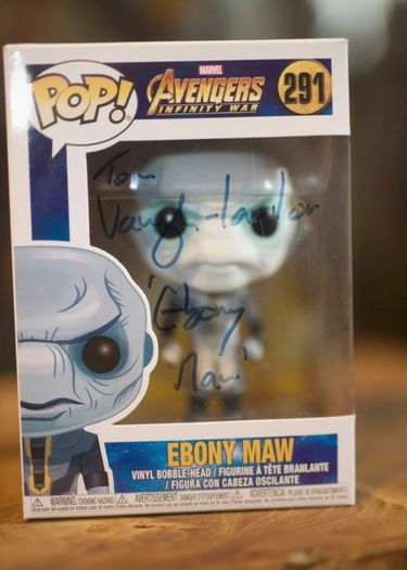 Marvel comics Ebony Maw Avengers Infinity War 291 Signed Funko POP Autographed by Tom Vaughan Lawlor