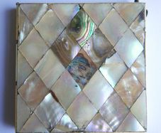 Vintage Mother of Pearl Box, Card Holder French Art Deco