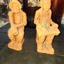 2 Large Old Vintage Terracotta Musician Figurines, Postage Available Image 2