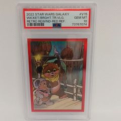 2022 Star Wars Galaxy Wicket Bright Retro Rewind Red Refractor #3/5 PSA 10