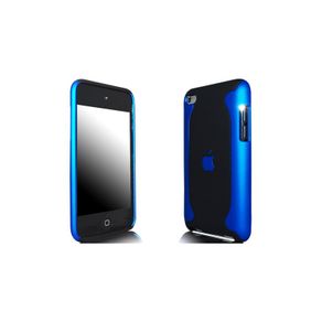 iPod Touch 4, 4G Hard Case Flux Blue and Black Case Free Screen Guard