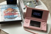 Pink Nintendo DS Lite Bundle - Excellent Condition + 2 Brain Training Games, Case &amp; Charger