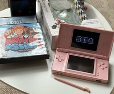 Pink Nintendo DS Lite Bundle - Excellent Condition + 2 Brain Training Games, Case & Charger