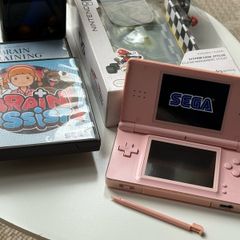 Pink Nintendo DS Lite Bundle - Excellent Condition + 2 Brain Training Games, Case & Charger